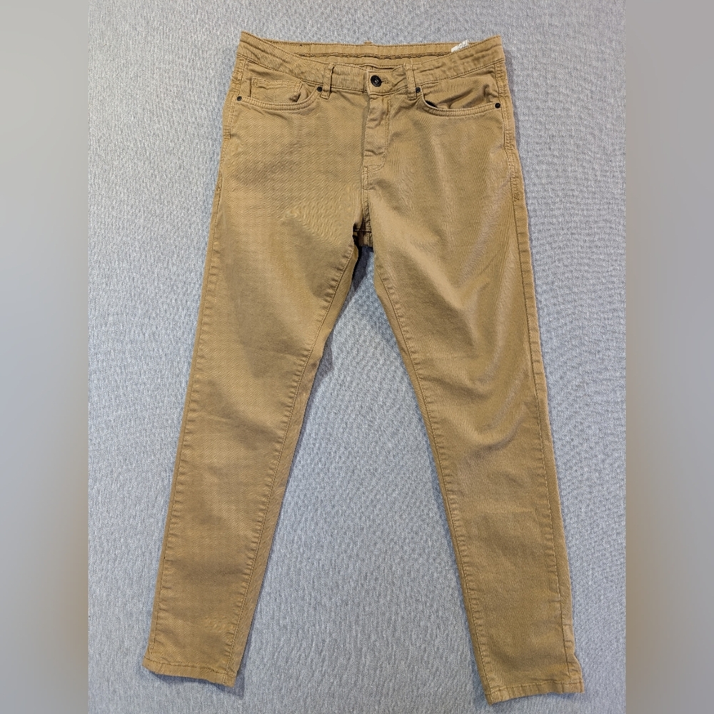 Zara Mid Rise Jeans Pants Women's 30 Tan